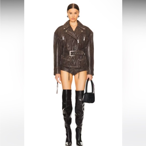 Retrofete Salome Leather Jacket in Vintage Brown- NWT M - Picture 10 of 10